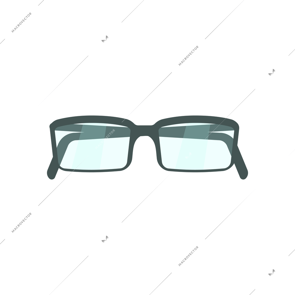 Top view on office workplace composition with isolated image of eyeglasses on blank background vector illustration