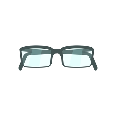 Top view on office workplace composition with isolated image of eyeglasses on blank background vector illustration