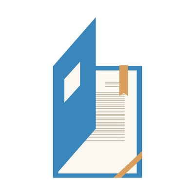 Top view on office workplace composition with isolated image of document folder on blank background vector illustration