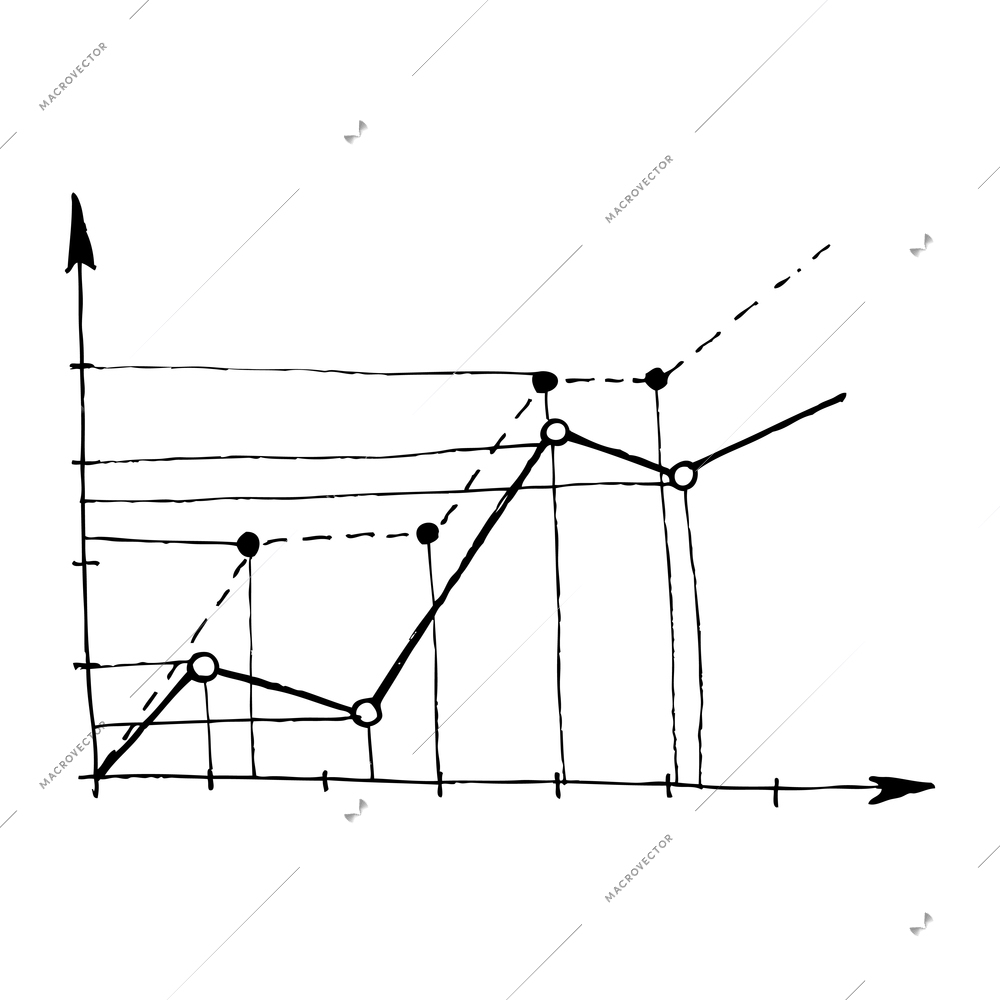 Doodle diagrams composition with monochrome chalk board hand drawn style web chart isolated vector illustration