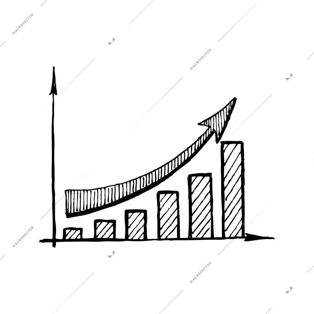 Doodle diagrams composition with monochrome chalk board hand drawn style web chart isolated vector illustration