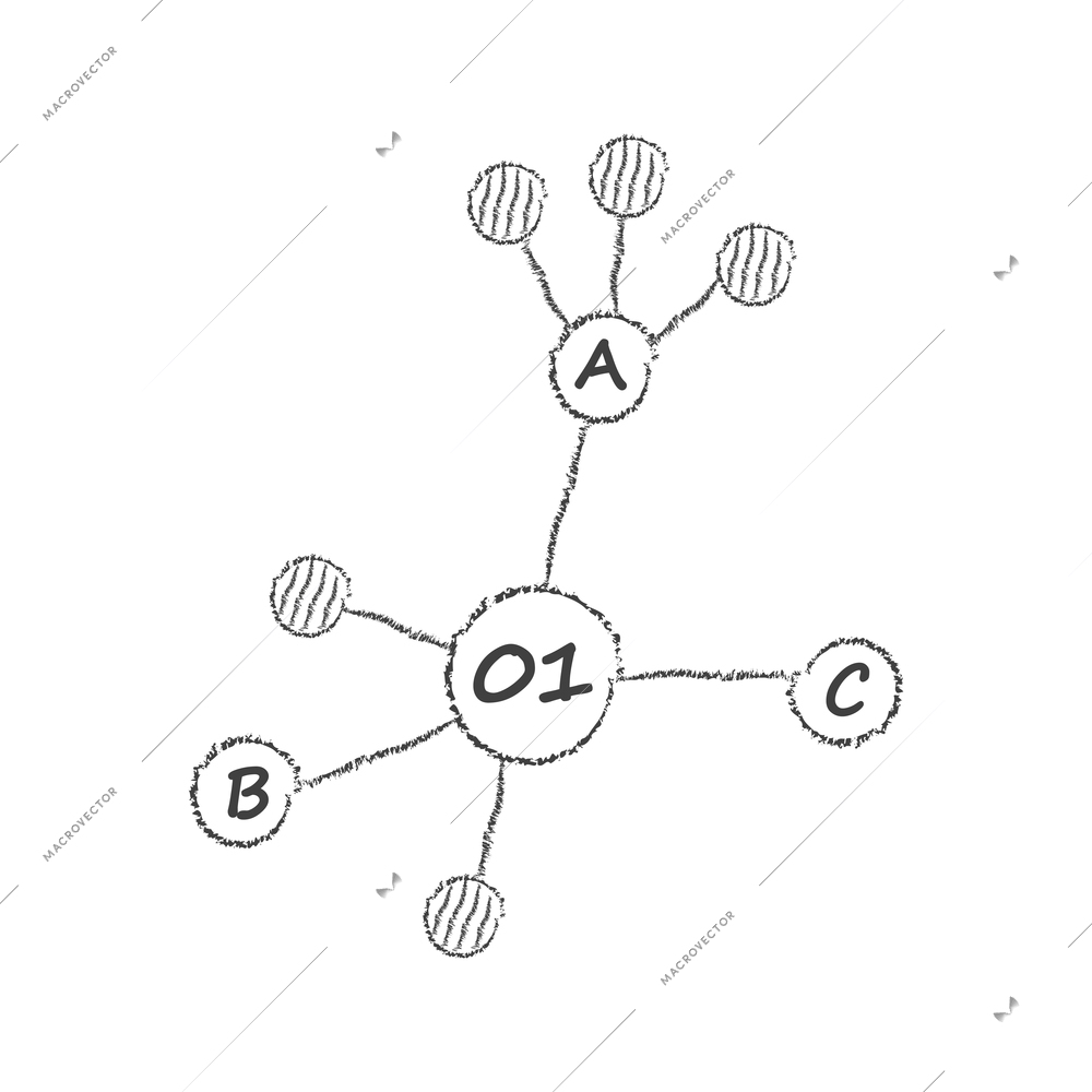 Hand drawn chalk diagrams composition with monochrome image of graph chart vector illustration