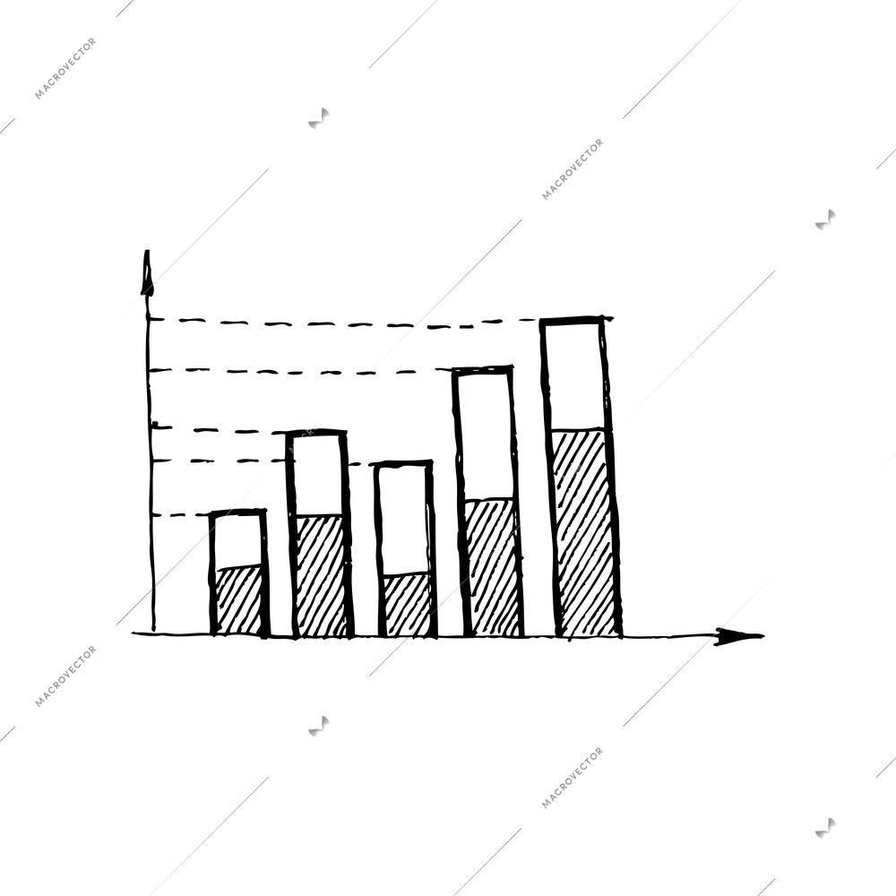 Doodle diagrams composition with monochrome chalk board hand drawn style web chart isolated vector illustration