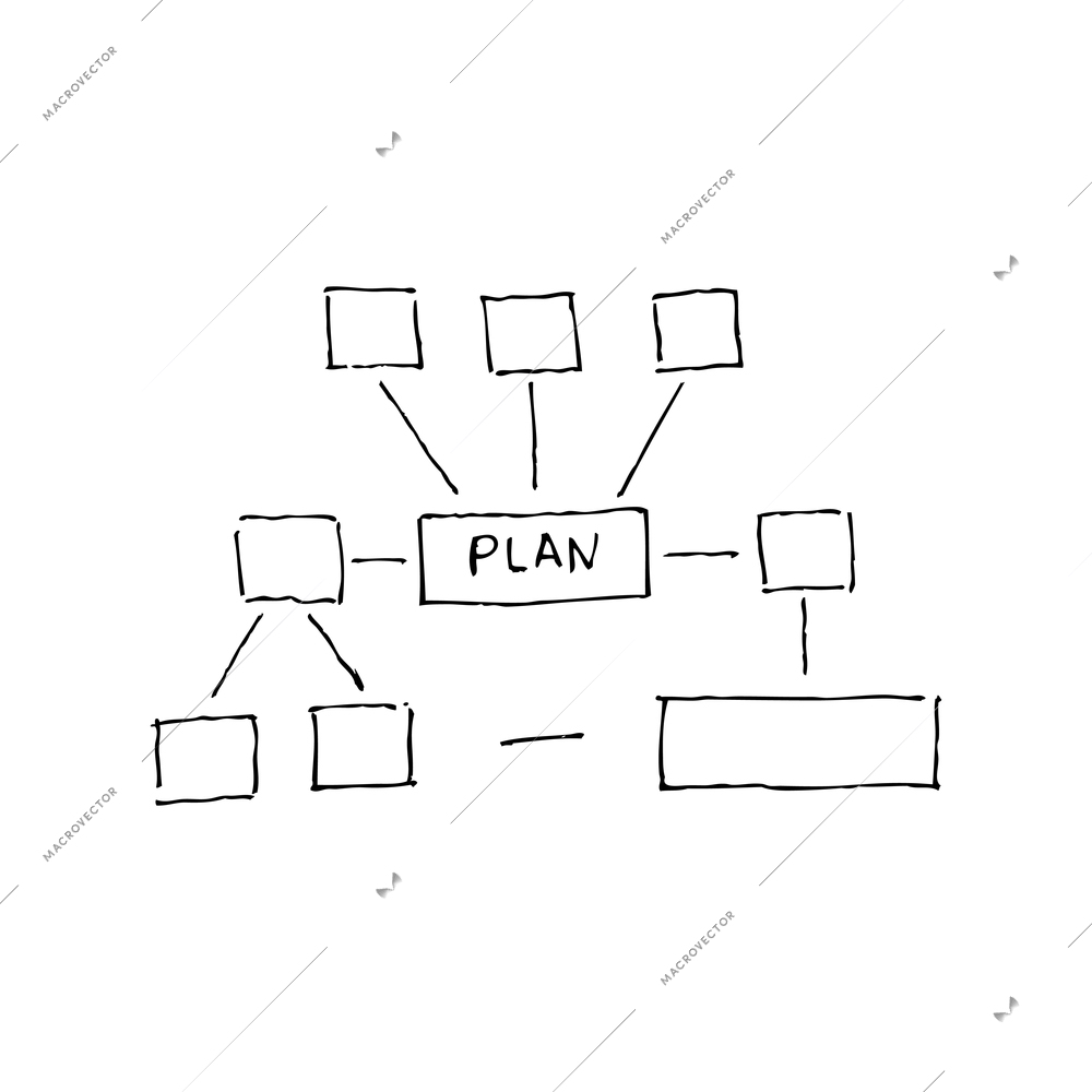 Doodle diagrams composition with monochrome chalk board hand drawn style web chart isolated vector illustration