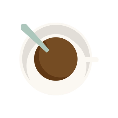 Top view on office workplace composition with isolated image of coffee on blank background vector illustration