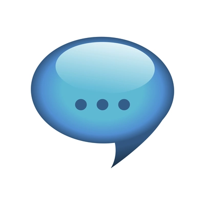 Mark icon composition with isolated image of blue 3d thought bubble with ellipsis mark vector illustration