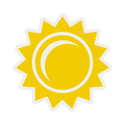 Growth composition with isolated icon of bright sun on blank background vector illustration