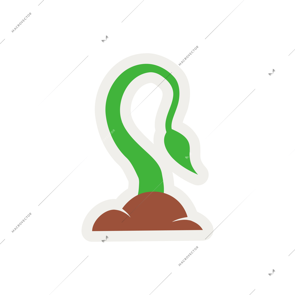 Growth composition with isolated icon of growing plant sprout with green leaf vector illustration