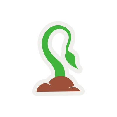 Growth composition with isolated icon of growing plant sprout with green leaf vector illustration