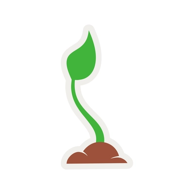 Growth composition with isolated icon of growing plant sprout with green leaf vector illustration