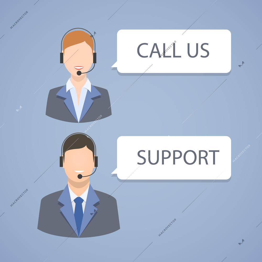 Call center support emblem isolated vector illustration