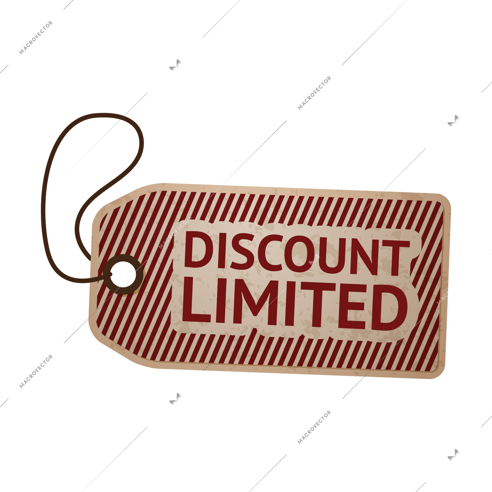 Sale badge composition with isolated image of discount tag with editable text vector illustration