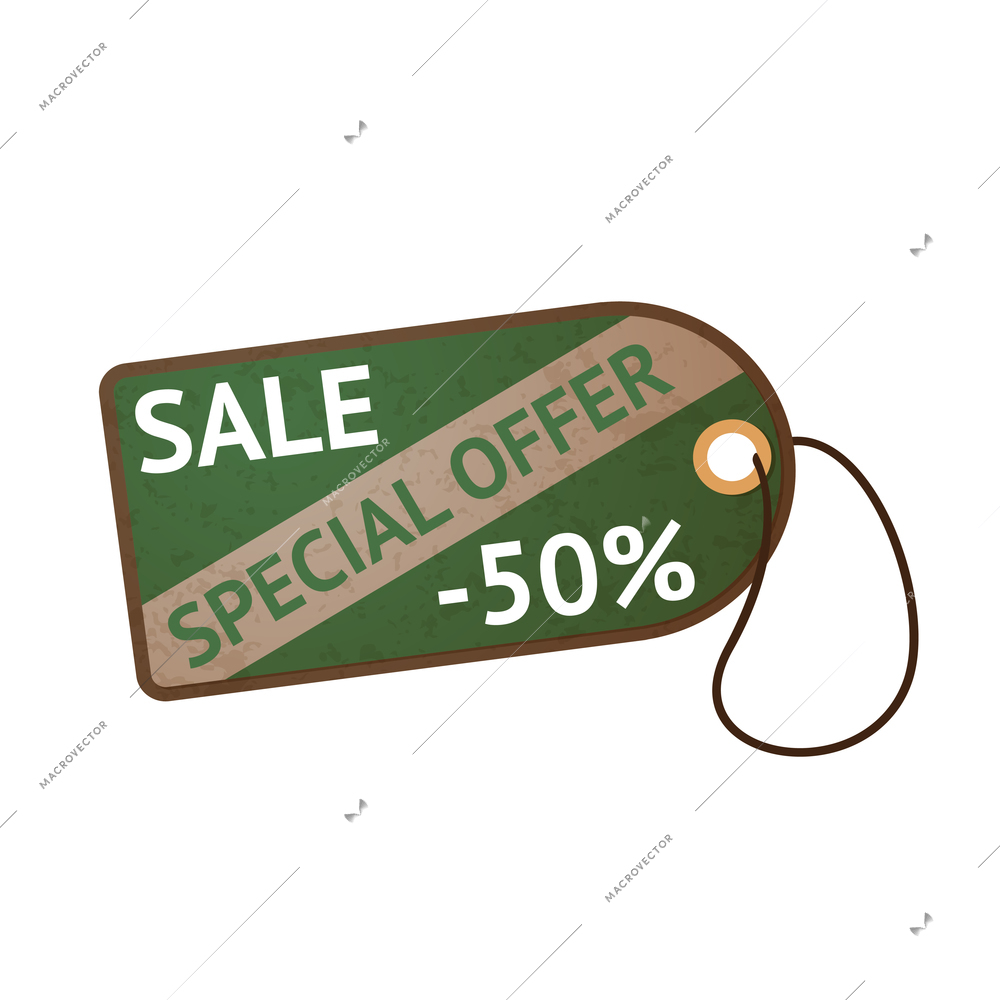 Sale badge composition with isolated image of discount tag with editable text vector illustration