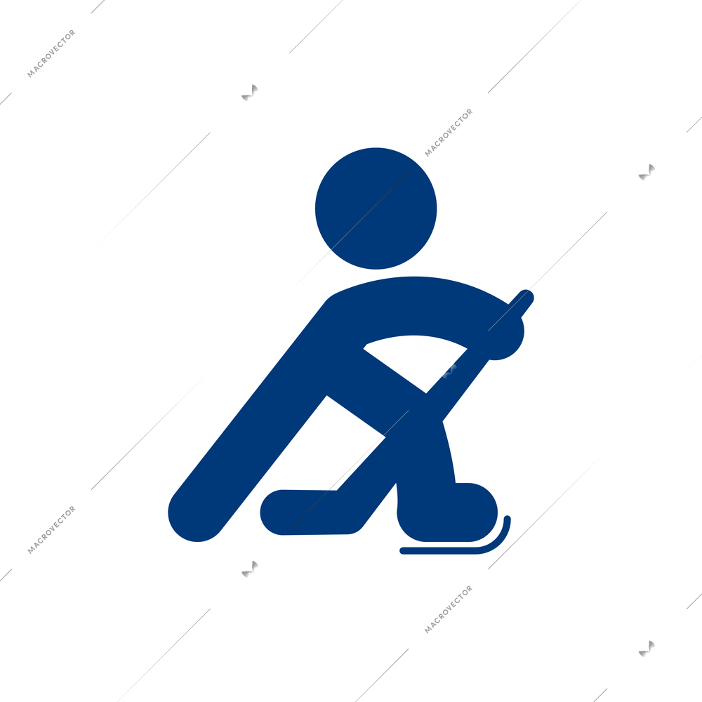 Winter sport icons composition with figure of athlete with sports equipment sign vector illustration