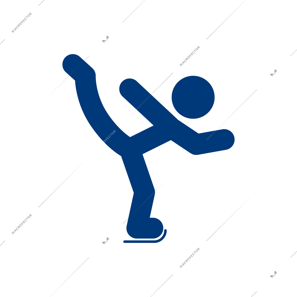 Winter sport icons composition with figure of athlete with sports equipment sign vector illustration