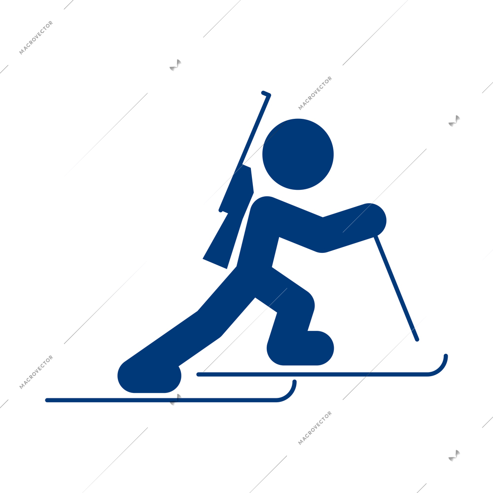 Winter sport icons composition with figure of athlete with sports equipment sign vector illustration