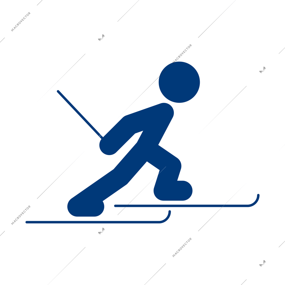 Winter sport icons composition with figure of athlete with sports equipment sign vector illustration