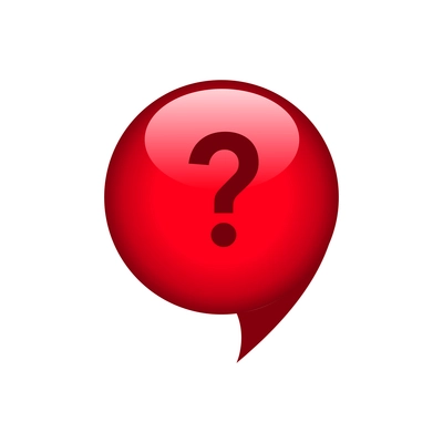 Mark icon composition with isolated image of red 3d thought bubble with question mark vector illustration