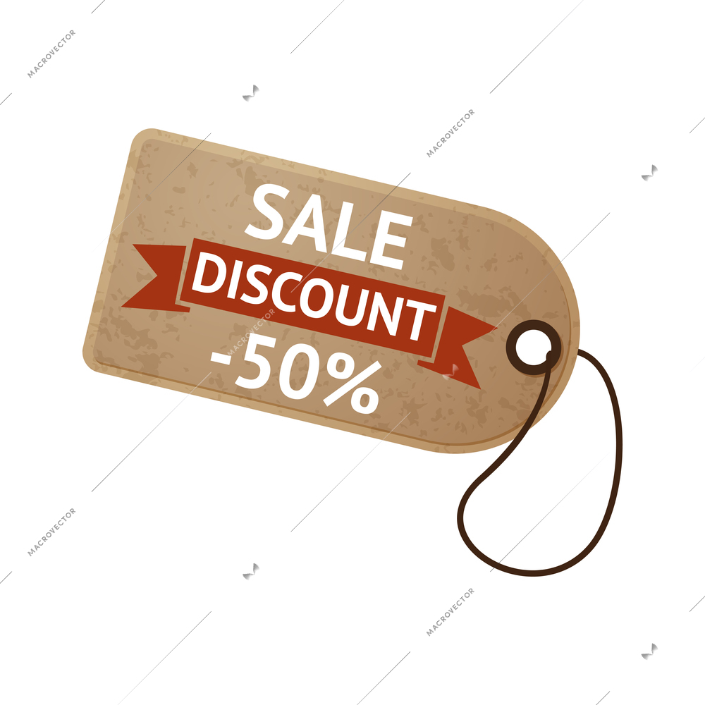 Sale badge composition with isolated image of discount tag with editable text vector illustration