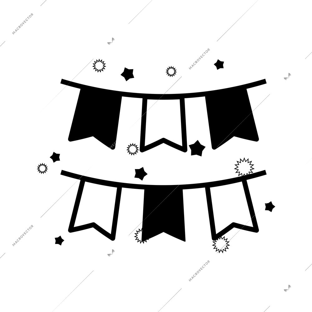 Party icons composition with isolated monochrome festive pictogram on blank background vector illustration