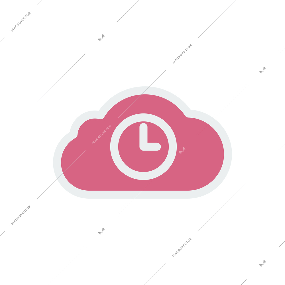 Generic cloud technology composition with flat colorful icon with pictogram on blank background vector illustration