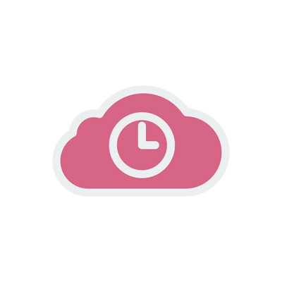 Generic cloud technology composition with flat colorful icon with pictogram on blank background vector illustration