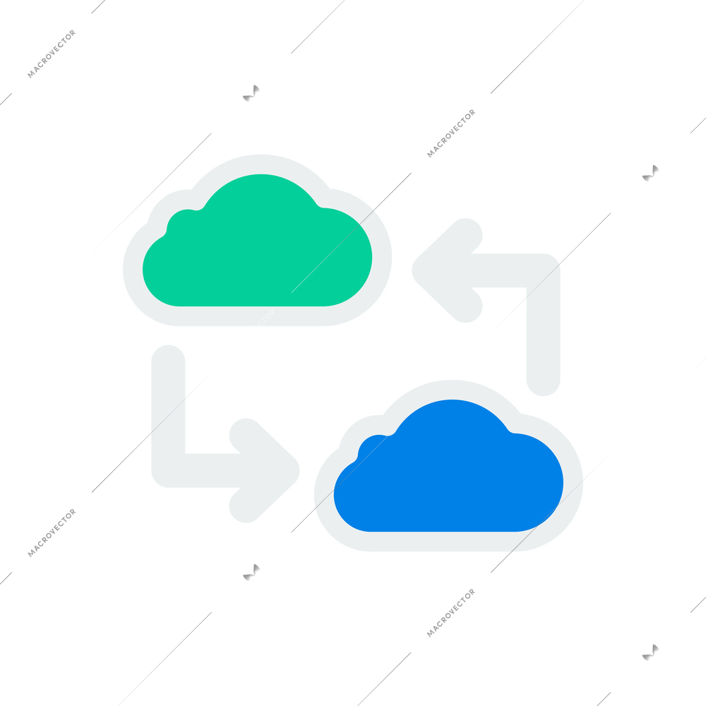 Generic cloud technology composition with flat colorful icon with pictogram on blank background vector illustration