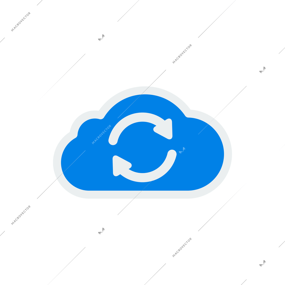 Generic cloud technology composition with flat colorful icon with pictogram on blank background vector illustration