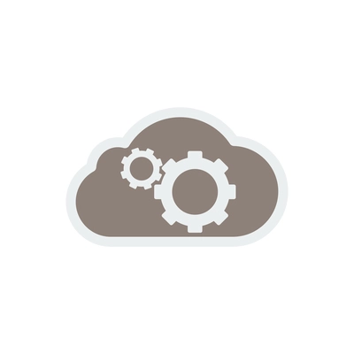 Generic cloud technology composition with flat colorful icon with pictogram on blank background vector illustration