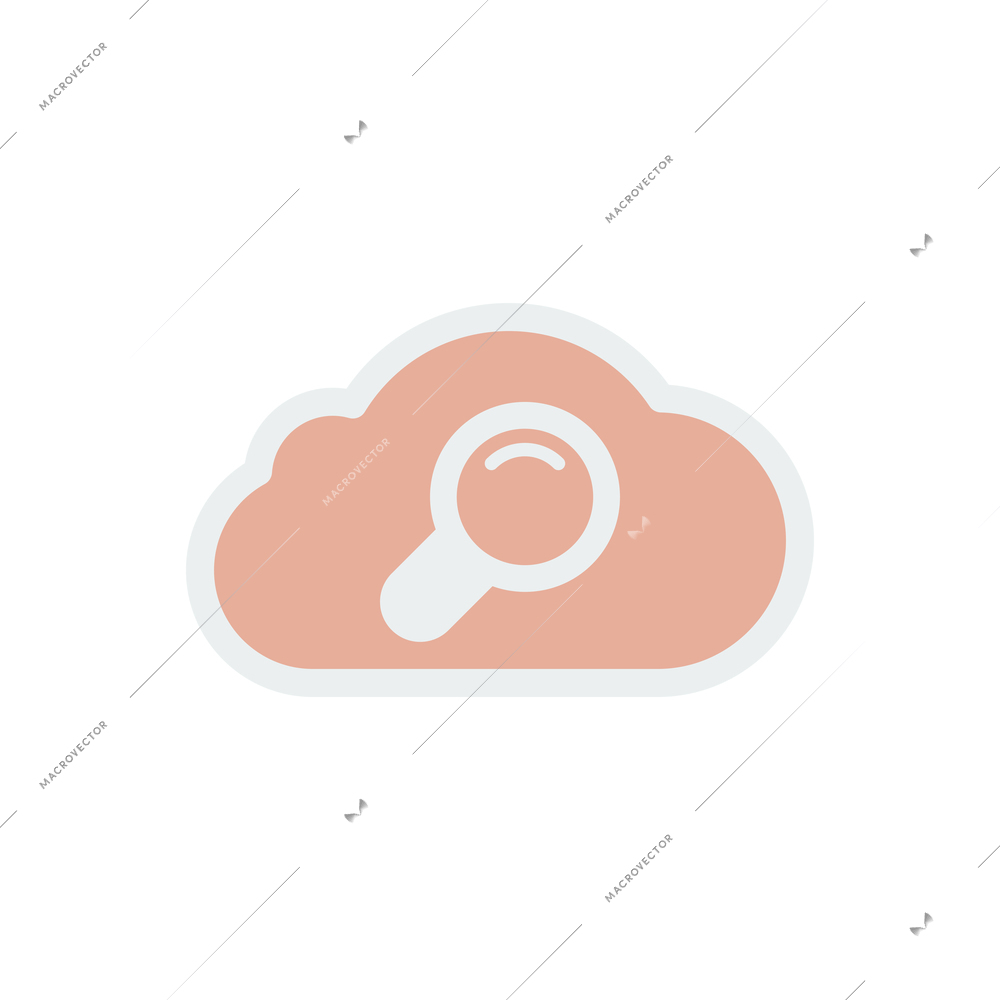 Generic cloud technology composition with flat colorful icon with pictogram on blank background vector illustration