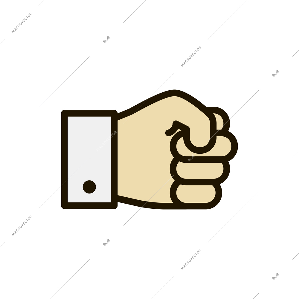 Hand gestures contour composition with isolated business hand fingers sign on blank background vector illustration