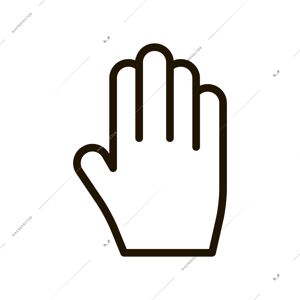 Hand gestures contour composition with isolated fingers sign on blank background vector illustration