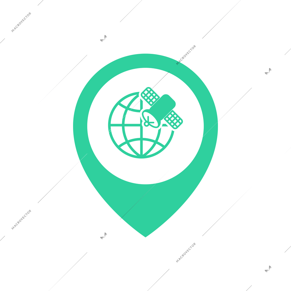 Location icon composition with isolated colorful contour sign with pictogram inside vector illustration