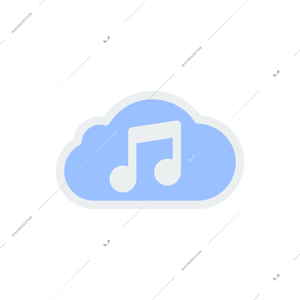 Generic cloud technology composition with flat colorful icon with pictogram on blank background vector illustration