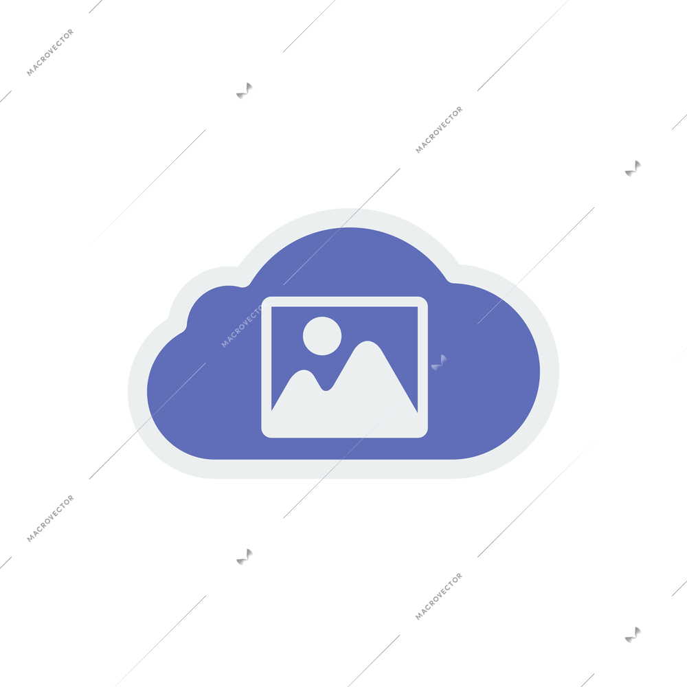 Generic cloud technology composition with flat colorful icon with pictogram on blank background vector illustration