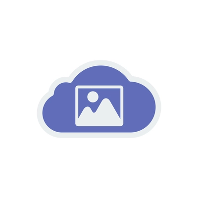 Generic cloud technology composition with flat colorful icon with pictogram on blank background vector illustration