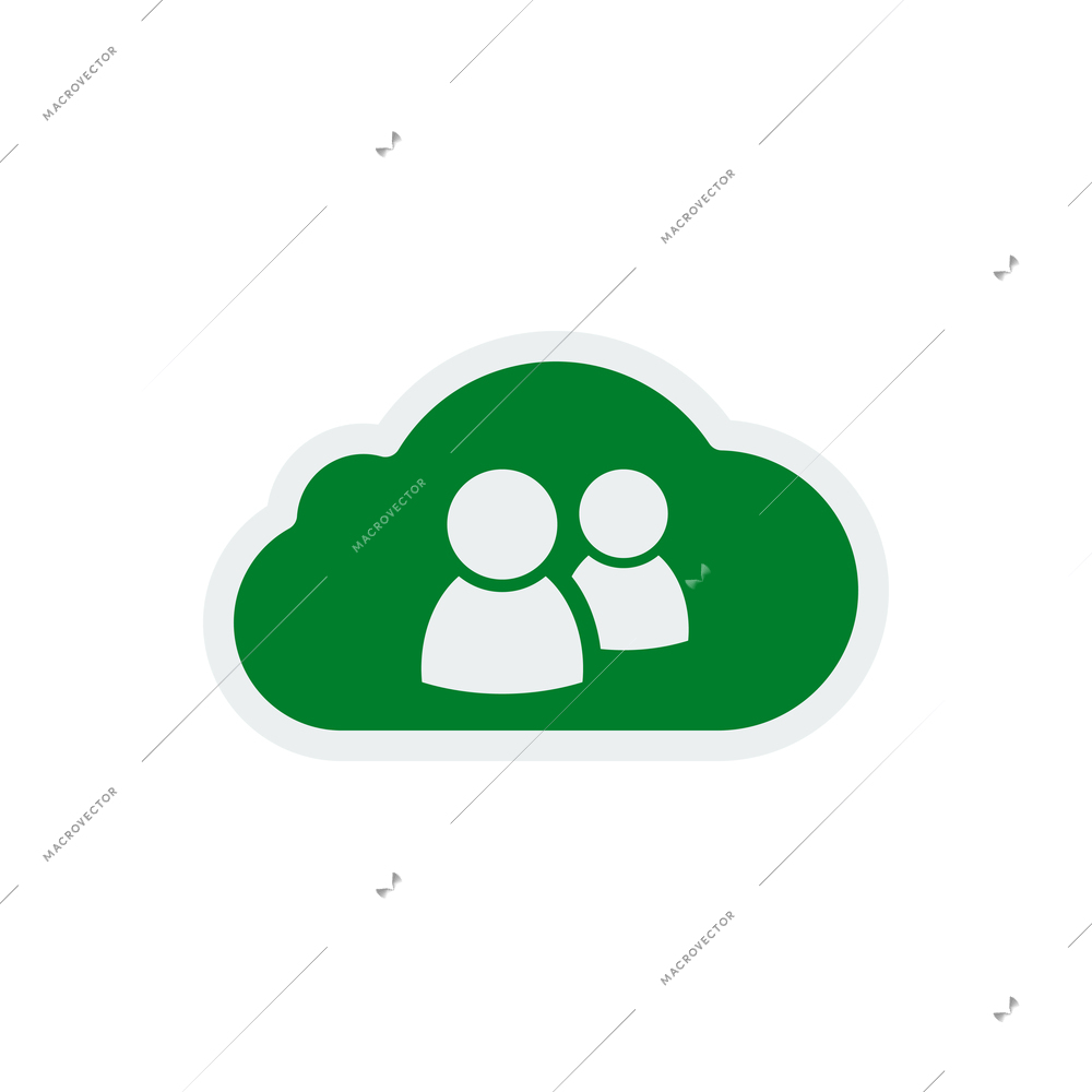 Generic cloud technology composition with flat colorful icon with pictogram on blank background vector illustration