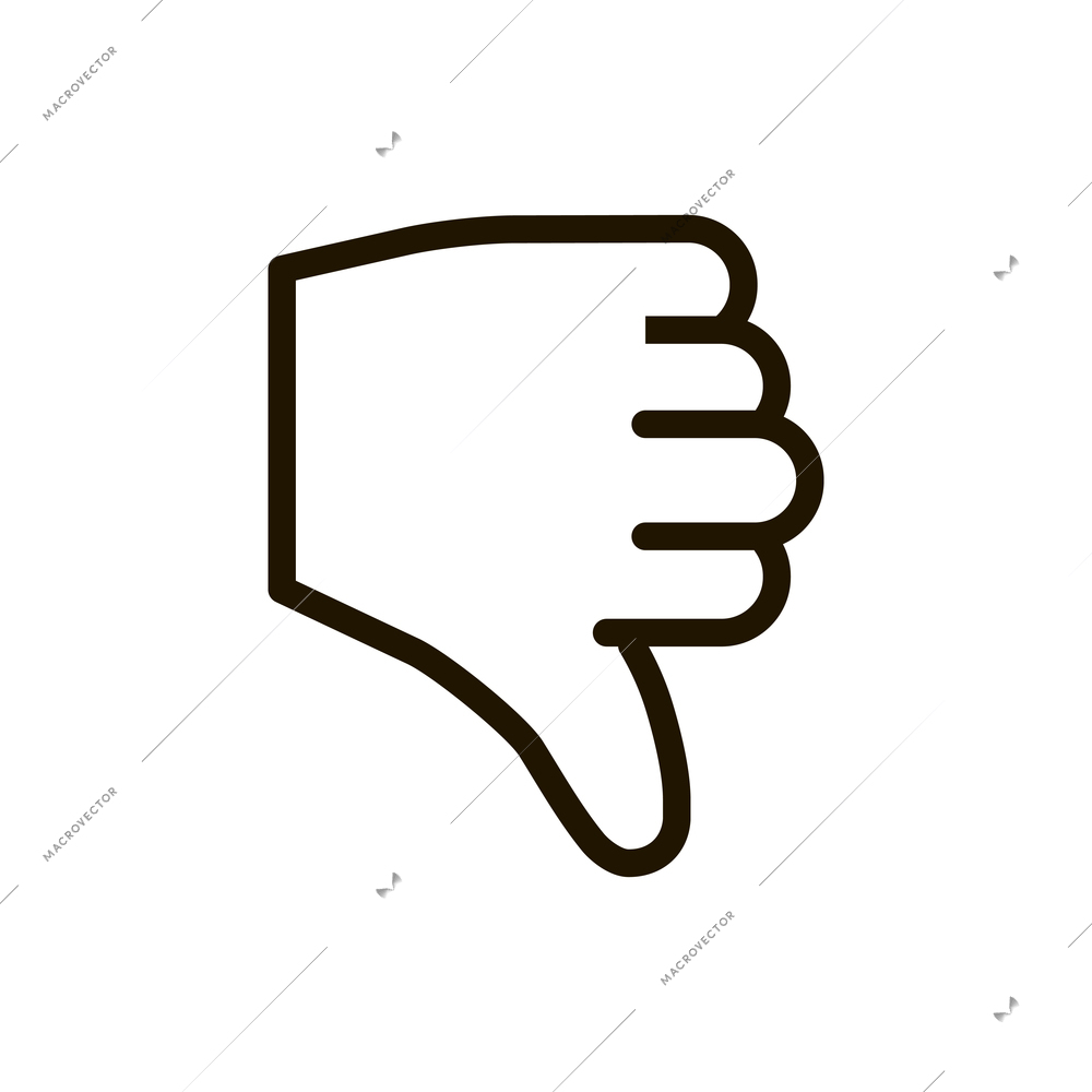 Hand gestures contour composition with isolated fingers sign on blank background vector illustration