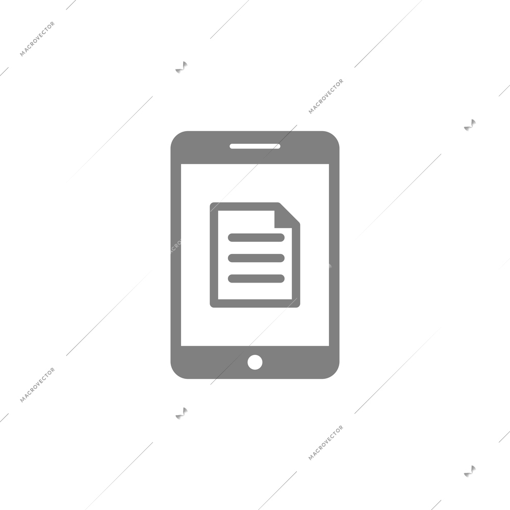 Online mobile application composition with contour icon of touchscreen gadget with pictogram flat isolated vector illustration