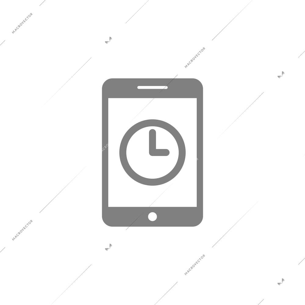 Online mobile application composition with contour icon of touchscreen gadget with pictogram flat isolated vector illustration