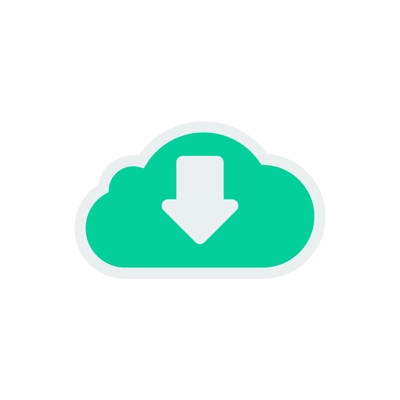 Generic cloud technology composition with flat colorful icon with pictogram on blank background vector illustration