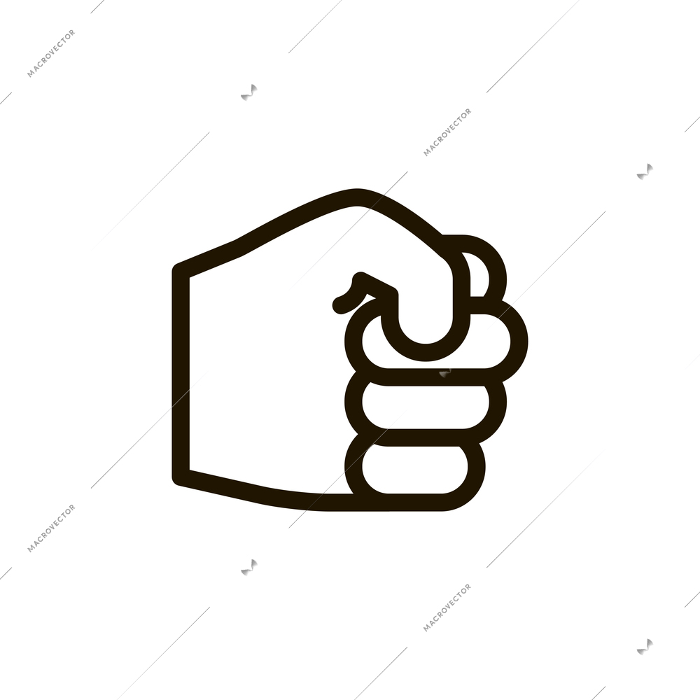 Hand gestures contour composition with isolated fingers sign on blank background vector illustration