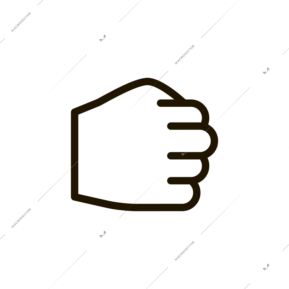 Hand gestures contour composition with isolated fingers sign on blank background vector illustration