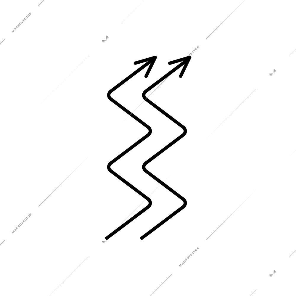 Arrows composition with isolated image of hand drawn style arrow with line vector illustration