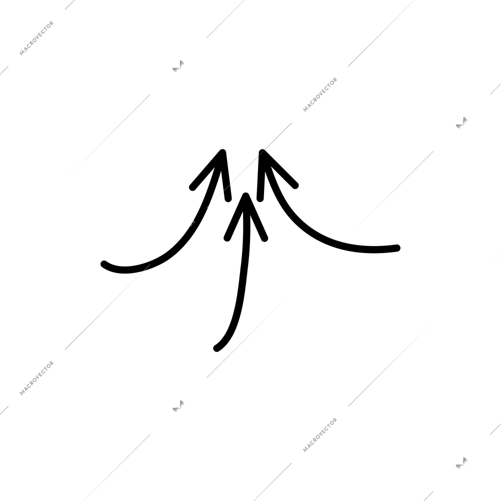 Arrows composition with isolated image of hand drawn style arrow with line vector illustration