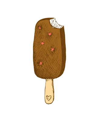 Tasty sweet ice cream composition with isolated image on blank background vector illustration