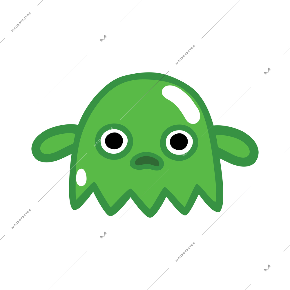 Game monsters composition with isolated image of video game gum monster with emotional face on blank background vector illustration