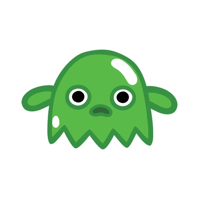 Game monsters composition with isolated image of video game gum monster with emotional face on blank background vector illustration