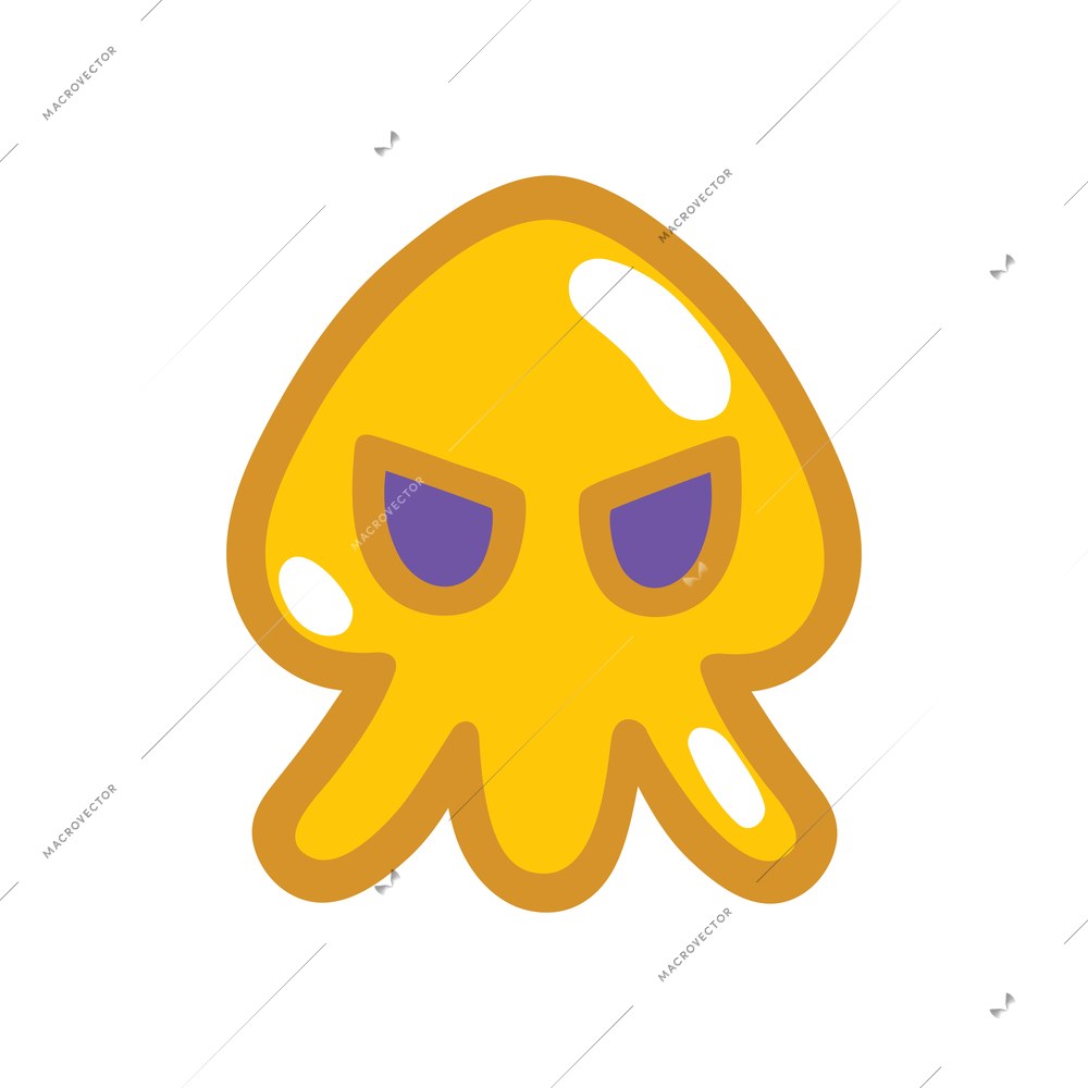 Game monsters composition with isolated image of video game gum monster with emotional face on blank background vector illustration