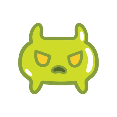 Game monsters composition with isolated image of video game gum monster with emotional face on blank background vector illustration